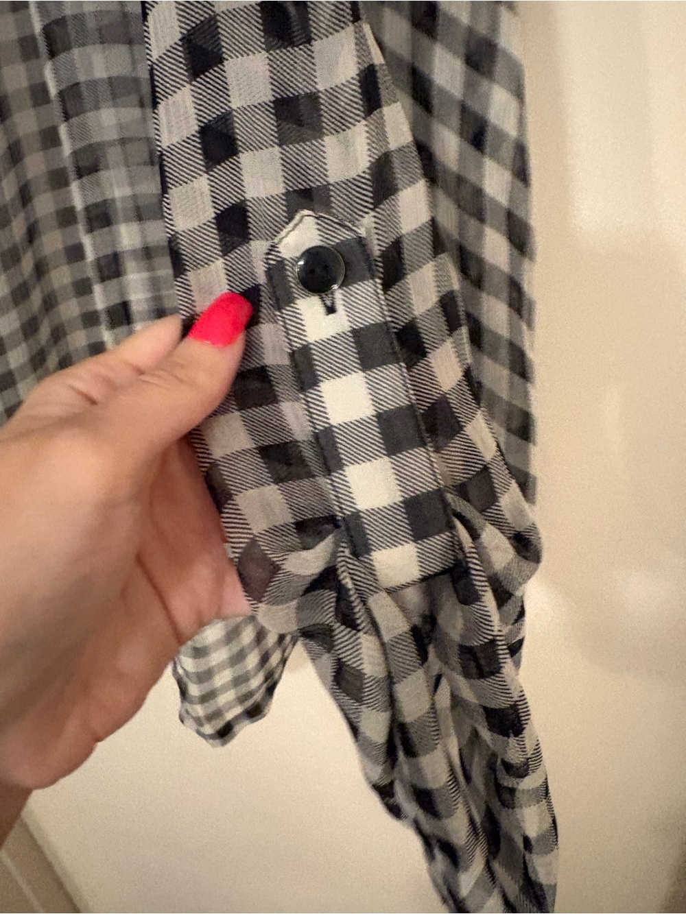 Lafayette 148 New York Black and White Gingham Sheer Top silk new NWT - Picture 4 of 7